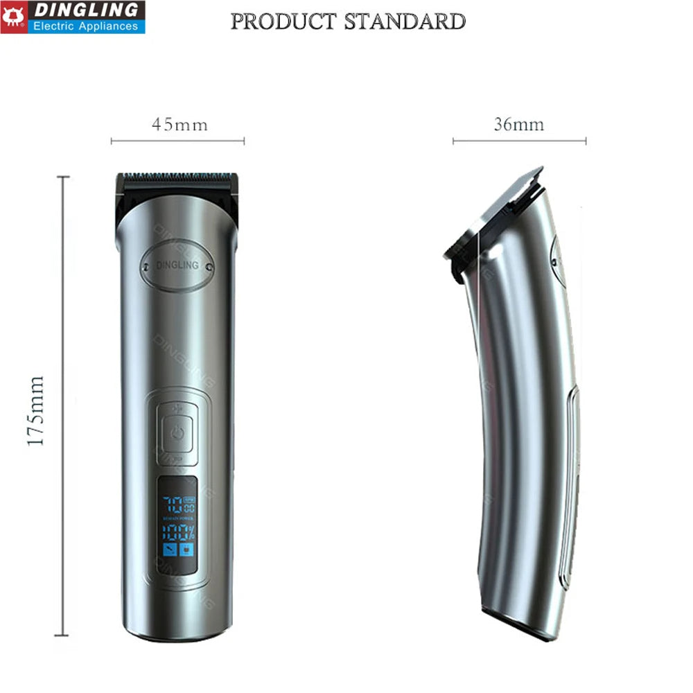 DINGLING RF-696 Hair Clipper Mens Beard Trimmer Professional Cordless Rechargeable Hair Cutter Kit Barber Shop Strong Power
