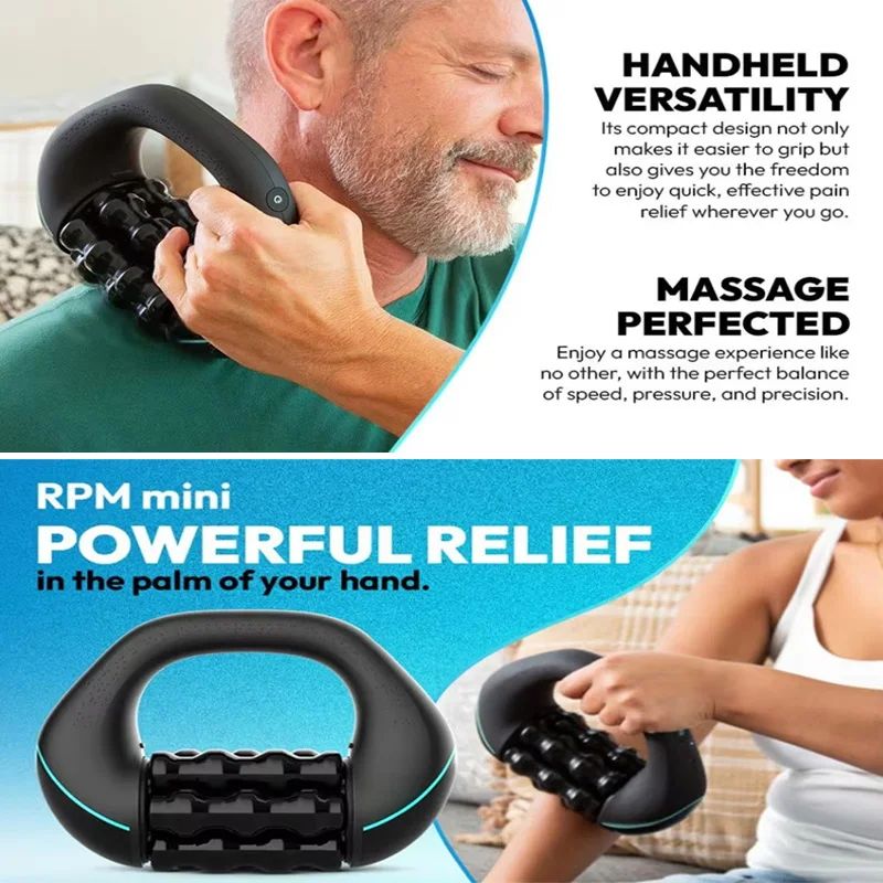 Wireless Rechargeable Rolling Knock Massager for Full Body Deep Tissue Muscle Relief 3 Speed Rotation Powerful Pain Relief