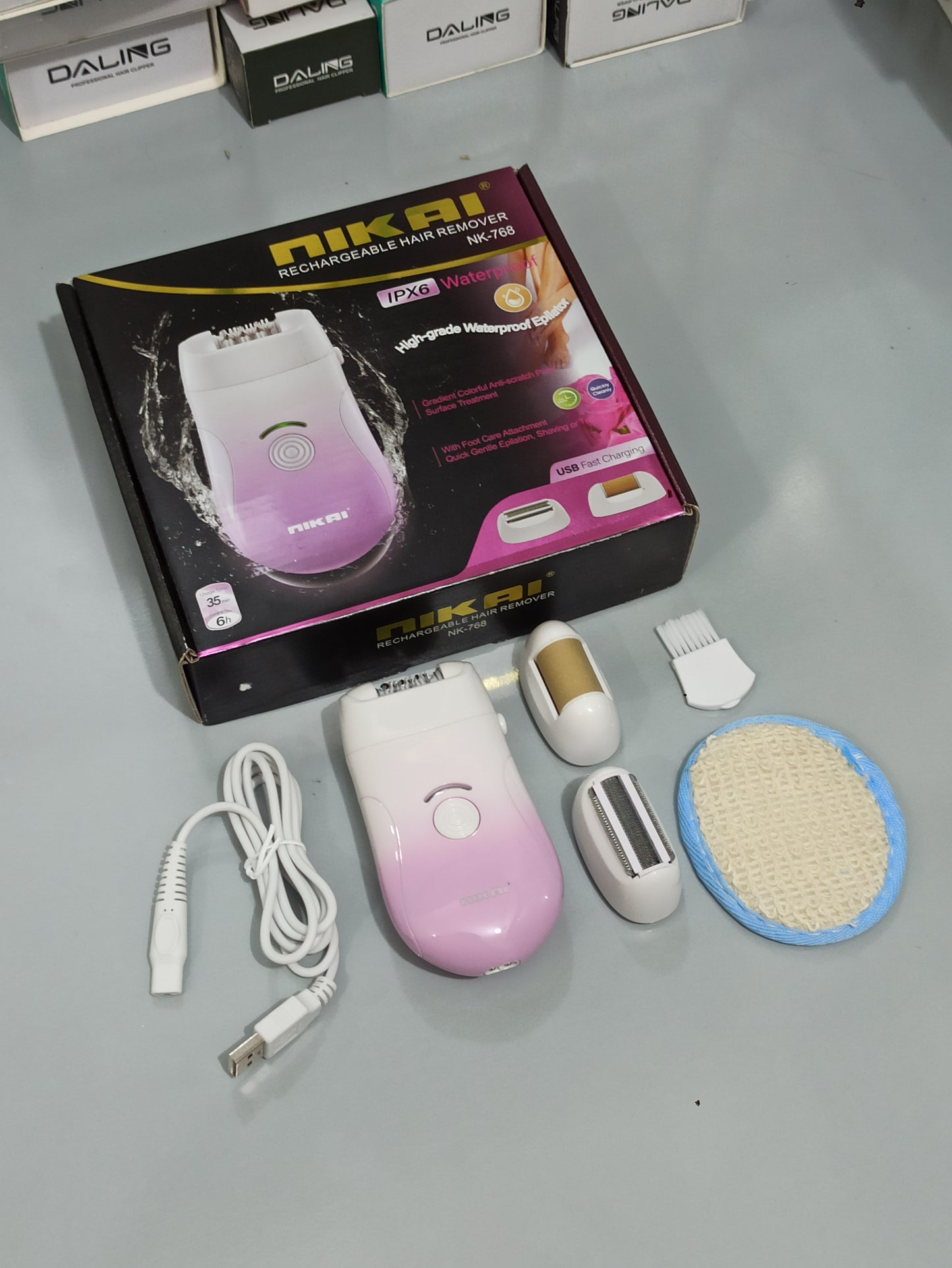 NIKAI 3 In1 WATERPROOF Women Epilator Electric Female Hair Removal Lady Shaver