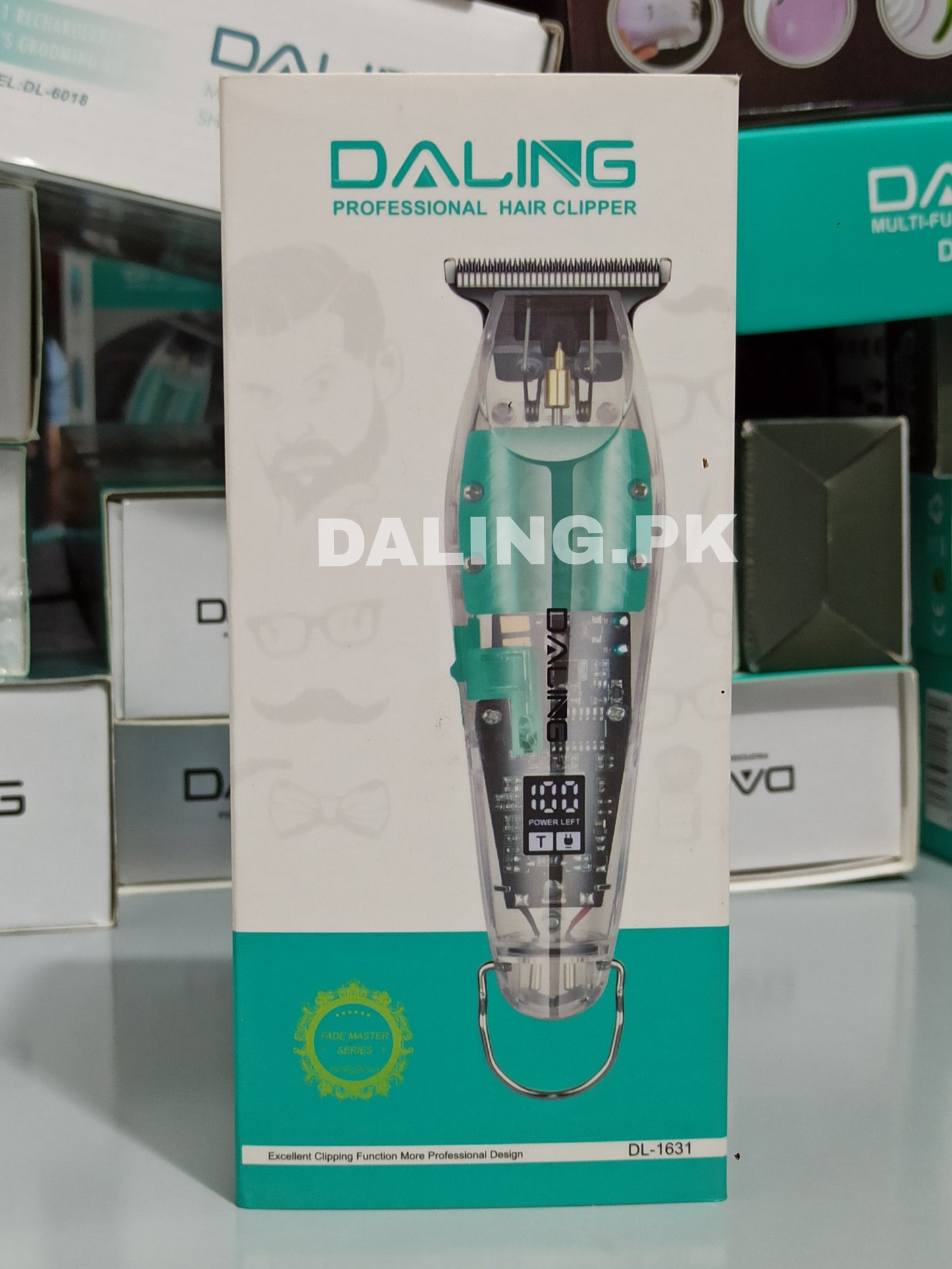 Daling DL-1631 New Full Transparent Visible Body Hair Cutting Machine Cordless Shaver Trimmers Barber Professional Hair Clipper Equipment