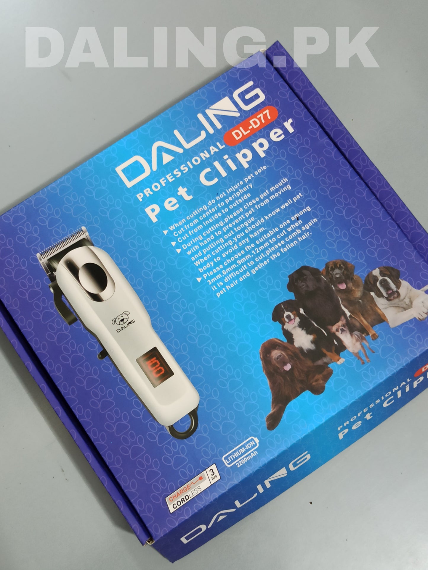 Daling dl-D77 Professional Pet Dog Hair Trimmer Animal Grooming Clippers Cat Cutter Machine Shaver Electric Scissor Clipper