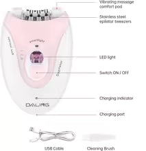 DALING DL-6032 Ladies' electric hair remover - USB rechargeable, stainless steel blade, suitable for underarm and private areas