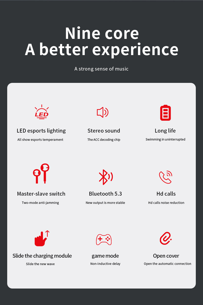TWS M90 Earphone Bluetooth Wireless Headphones Sport Earbuds Gaming Headset Bluetooth 5.2 Touch Control for Iphone Xiaomi Phones