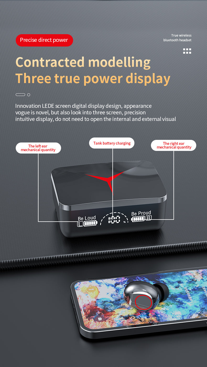 TWS M90 Earphone Bluetooth Wireless Headphones Sport Earbuds Gaming Headset Bluetooth 5.2 Touch Control for Iphone Xiaomi Phones