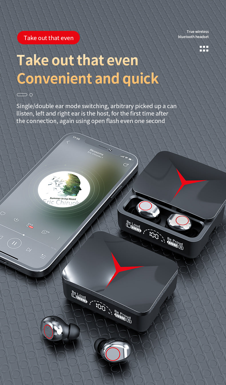 TWS M90 Earphone Bluetooth Wireless Headphones Sport Earbuds Gaming Headset Bluetooth 5.2 Touch Control for Iphone Xiaomi Phones