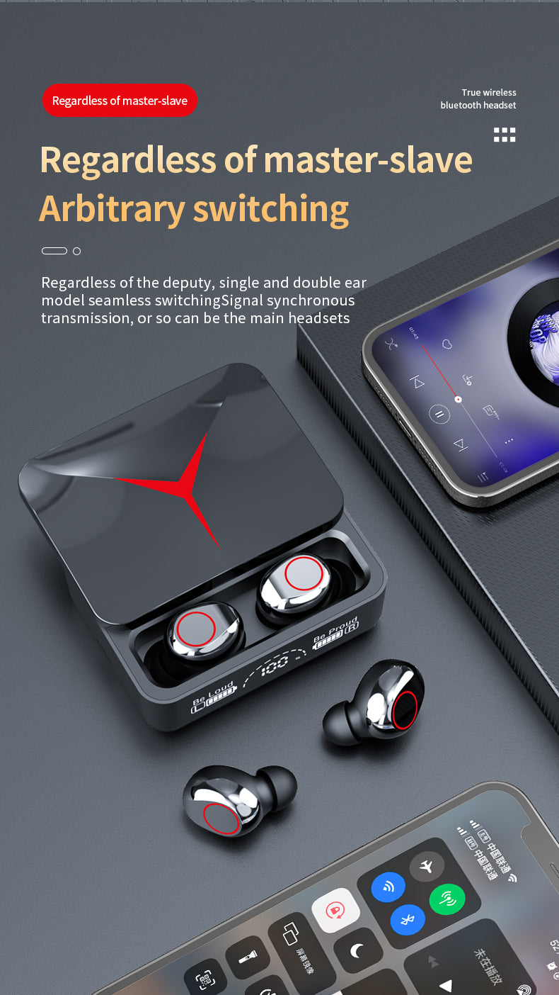 TWS M90 Earphone Bluetooth Wireless Headphones Sport Earbuds Gaming Headset Bluetooth 5.2 Touch Control for Iphone Xiaomi Phones