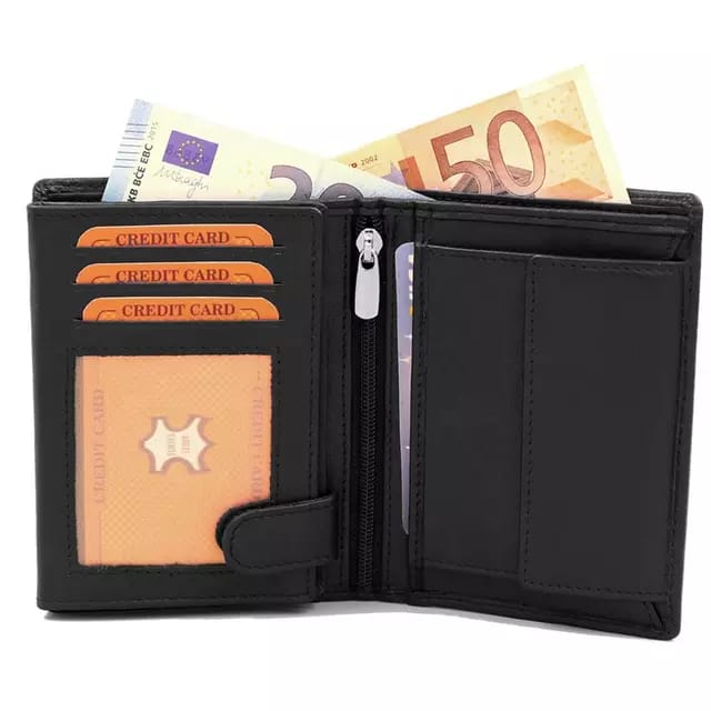 original cow leather pocket wallet purse short male clutch
