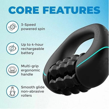 Wireless Rechargeable Rolling Knock Massager for Full Body Deep Tissue Muscle Relief 3 Speed Rotation Powerful Pain Relief