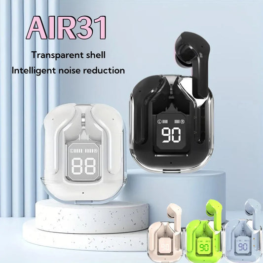 TWS AIR31 Transparent Wireless Bluetooth Headset Bluetooth Headphones HIFI Sound Quality Bluetooth 5.3 for All Smartphones