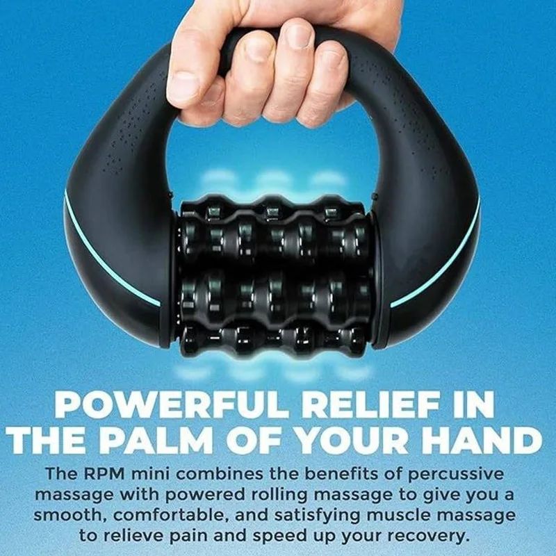 Wireless Rechargeable Rolling Knock Massager for Full Body Deep Tissue Muscle Relief 3 Speed Rotation Powerful Pain Relief