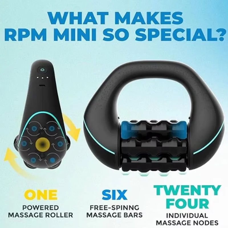 Wireless Rechargeable Rolling Knock Massager for Full Body Deep Tissue Muscle Relief 3 Speed Rotation Powerful Pain Relief