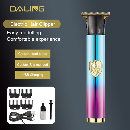 DALING DL-1563 Professional Electric USB Rechargeable Hair clipper Portable Grooming Cordless Close Cutting T-Blade Trimmer