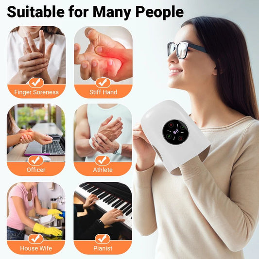 Wireless Electric Hand Massager 3 Modes Airbag Hot Compress Vibration Massage For Finger Palm Fatigue Arthritis Numbness Relax