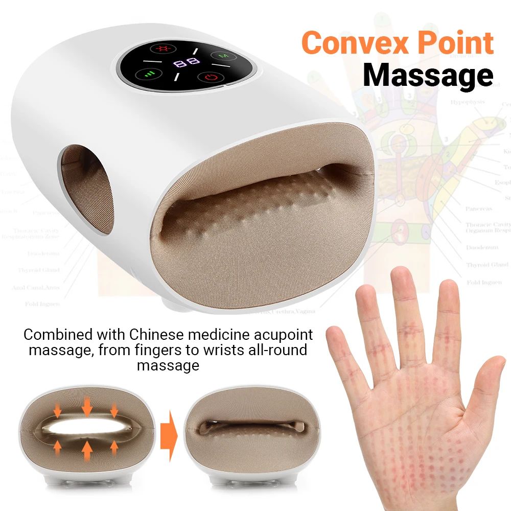 Wireless Electric Hand Massager 3 Modes Airbag Hot Compress Vibration Massage For Finger Palm Fatigue Arthritis Numbness Relax