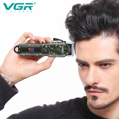 VGR V-665 Hair Clipper Professional Hair Trimmer Adjustable Hair Cutting Machine Electric Barber Digital Display Clipper for Men