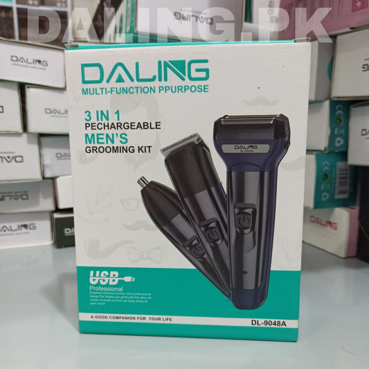 DALING DL-9048A 3 In 1 cpmact size Rechargeable Hair Clipper Shaver beard Styling Hair Removal machine