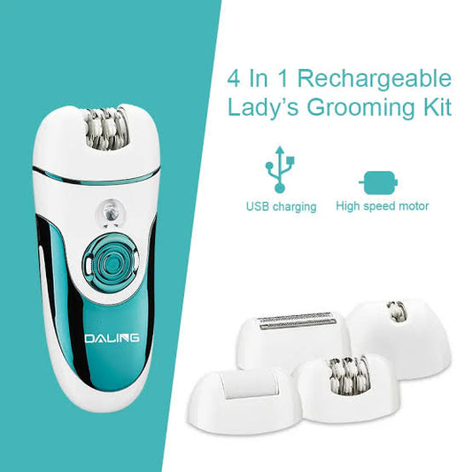 DALING DL-6018 high quality 4 in 1 lady epilator lady shaver and trimmer lady shaver beauty kit