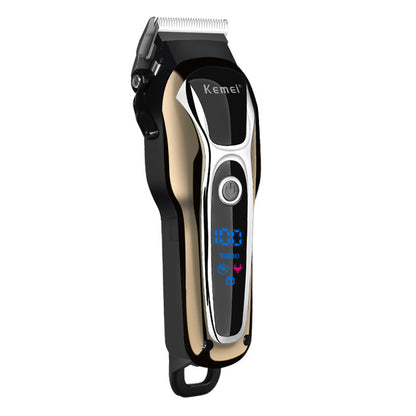 Kemei Professional Hair Clipper Rechargeable Trimmer Men Electric Cutter Hair Cutting Machine LCD Cordless Beard Trimmer KM-1990