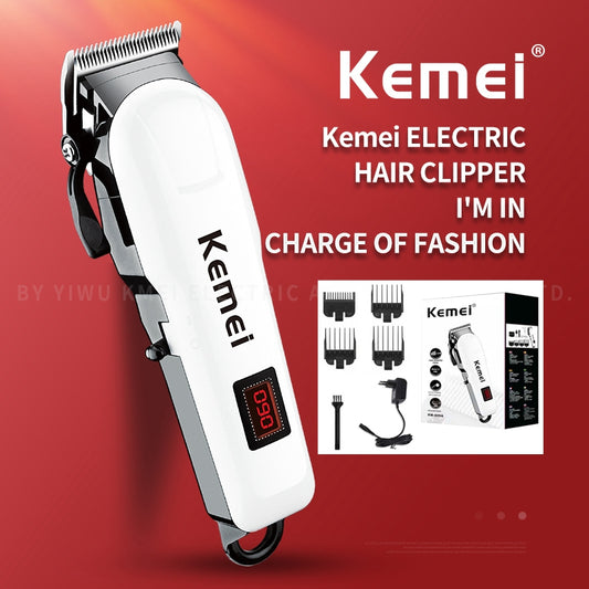 Kemei professional hair clipper adjustable hair trimmer for men electric powerful beard rechargeable hair cut barber machine