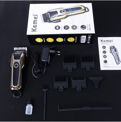 Kemei Professional Hair Clipper Rechargeable Trimmer Men Electric Cutter Hair Cutting Machine LCD Cordless Beard Trimmer KM-1990